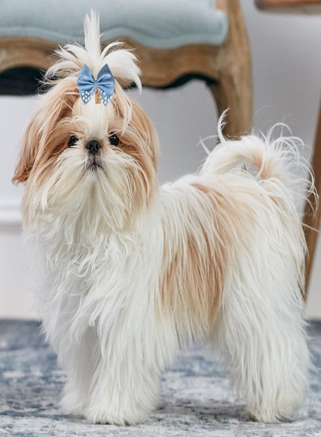 Western Era Dog Bow Hair Clip with Pearls | Stylish Pet Accessory | Small, Medium & Large Dogs | Ideal for Grooming, Photoshoots Fashionable & Durable Design for Pets (Pastel Blue) - Image 2